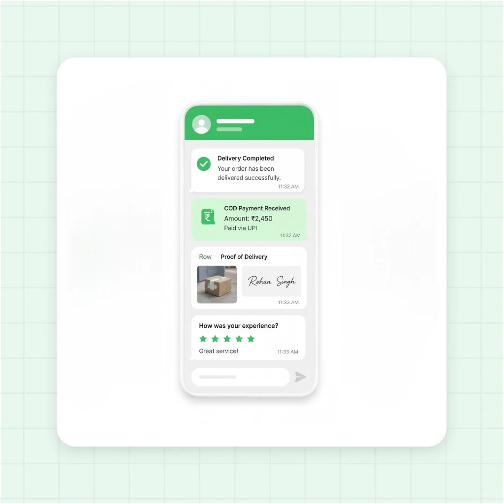 Digital Proof of Delivery Receipt on WhatsApp